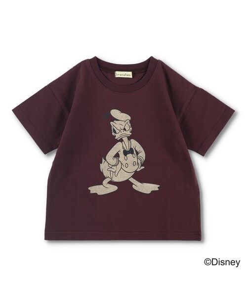 BRANSHES(ブランシェス)の「【Disney】モノトーンプリント半袖Tシャツ(Tシャツ/カットソー・キッズ・エンジ/パープル・100cm~140cm)」の1枚目の写真