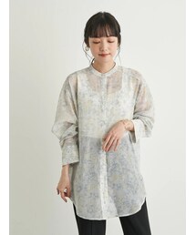 earth music&ecology | バンドカラーシアーシャツ(トップス)