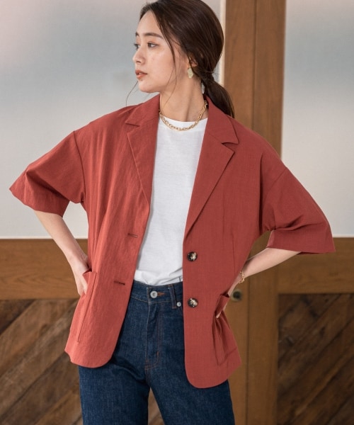 Andemiu(アンデミュウ)の「オーバーサイズジャケット(ジャケット/アウター・ブラック/ブラウン)」の2枚目の写真