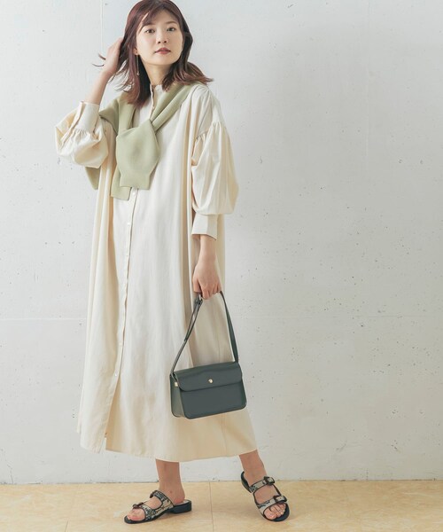 URBAN RESEARCH ROSSO - wct☆ROSSO バンドカラーボリュームシャツワンピース URBAN RESEARCH ROSSO WOMEN（アーバンリサーチ ロッソ）の