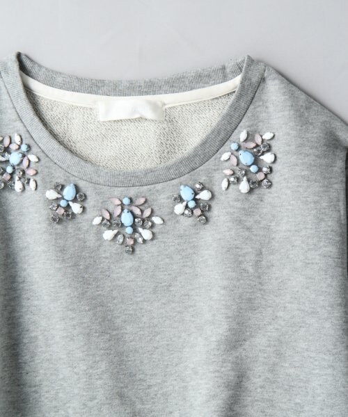 JEANASIS（ジーナシス）の「フロントビジューウラケPO（トップス・レディース・オフホワイト/ブラック/グレー・FREE）」の5枚目の写真