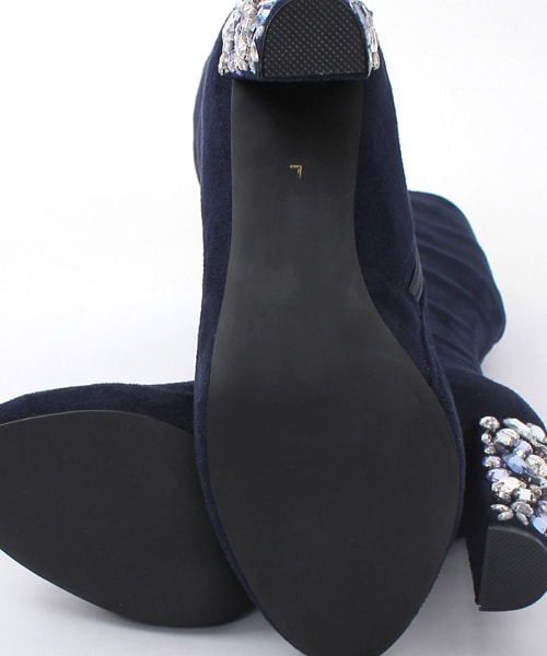 RANDA（ランダ）の「ビジューヒールロングブーツ/DB3751（ロングブーツ・レディース・ネイビー/ブラック・S/M/L/LL）」の6枚目の写真