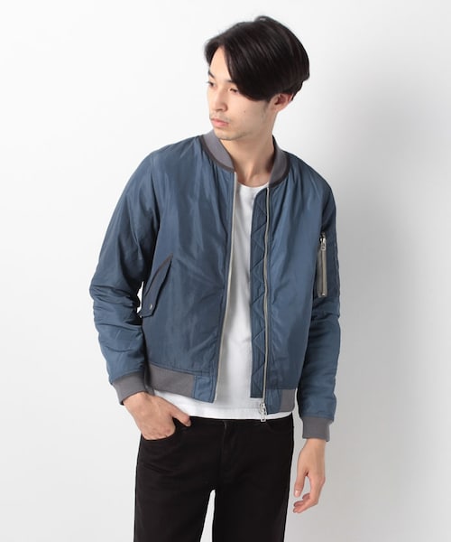 MORGAN HOMME（モルガンオム）の「ヴィンテージライクMA1（984G41）（ジャケット/アウター・メンズ・カーキ/ブルー・M）」の7枚目の写真