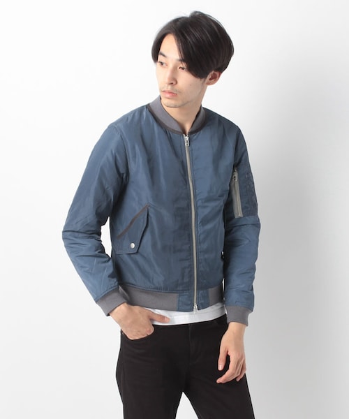 MORGAN HOMME（モルガンオム）の「ヴィンテージライクMA1（984G41）（ジャケット/アウター・メンズ・カーキ/ブルー・M）」の2枚目の写真