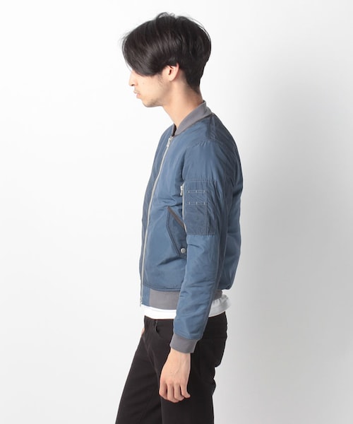 MORGAN HOMME（モルガンオム）の「ヴィンテージライクMA1（984G41）（ジャケット/アウター・メンズ・カーキ/ブルー・M）」の3枚目の写真