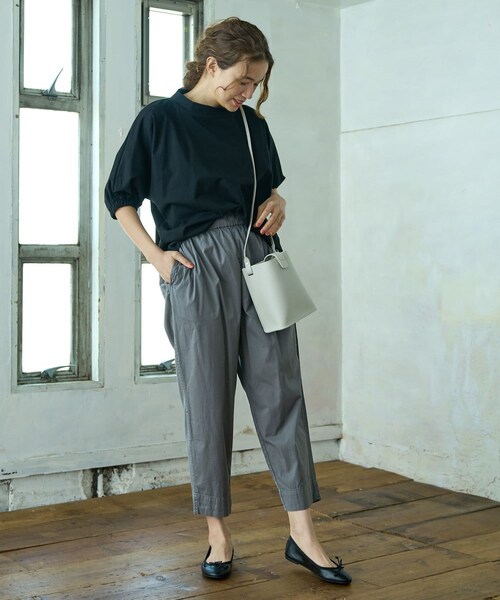 PUAL CE CIN（ピュアルセシン）の「ピマコットンウエストゴムパンツ（その他パンツ・レディース・ベージュ/グレー・FREE）」の2枚目の写真