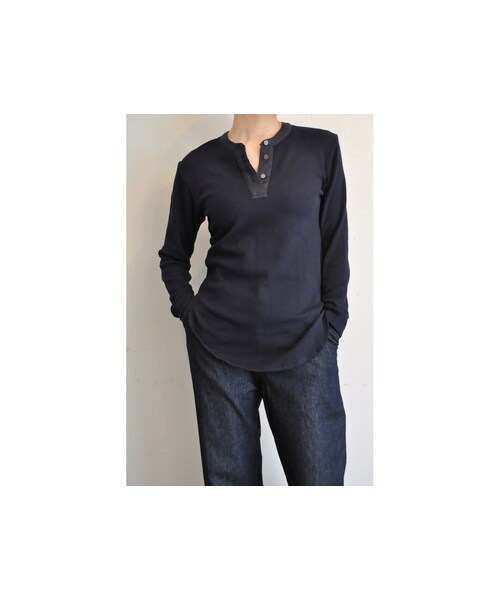 RehersalL(リハーズオール)の「ミリタリーワッフルヘンリーネック(Tシャツ/カットソー・レディース・ピンク/ブルー/ホワイト/ブラック/オレンジ/ブラウン・one)」の5枚目の写真