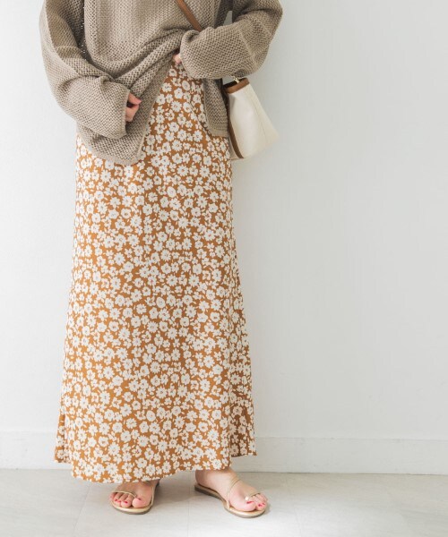 URBAN RESEARCH（アーバンリサーチ）の「印花長裙（スカート・レディース・駝色/炭灰色・36/38）」の3枚目の写真