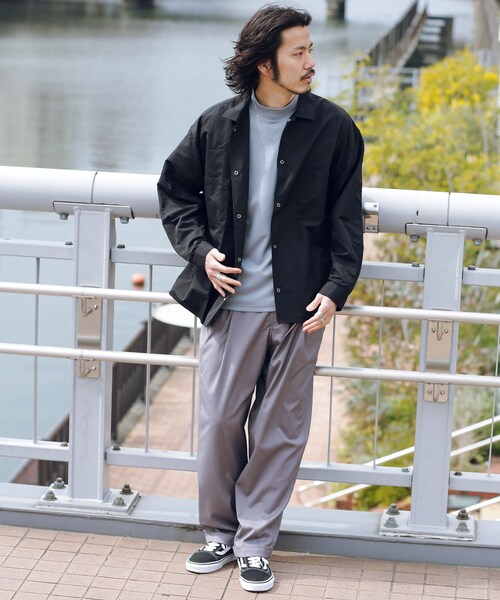 URBAN RESEARCH Sonny Label（アーバンリサーチサニーレーベル）の「グログランナイロンオーバーシャツ（その他・メンズ・ブラック/ライトブルー/ホワイト・M/L）」の6枚目の写真