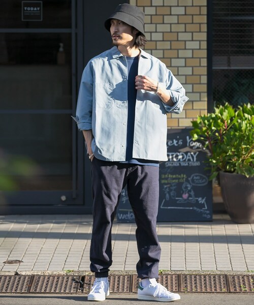 URBAN RESEARCH Sonny Label（アーバンリサーチサニーレーベル）の「グログランナイロンオーバーシャツ（その他・メンズ・ブラック/ライトブルー/ホワイト・M/L）」の4枚目の写真