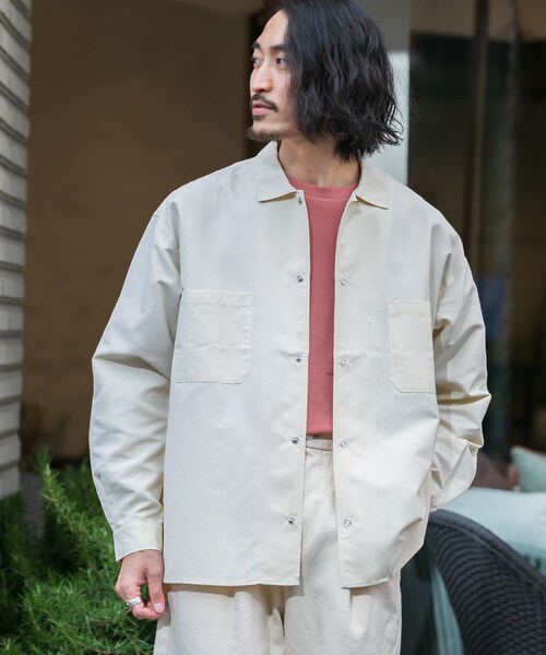 URBAN RESEARCH Sonny Label（アーバンリサーチサニーレーベル）の「グログランナイロンオーバーシャツ（その他・メンズ・ブラック/ライトブルー/ホワイト・M/L）」の2枚目の写真