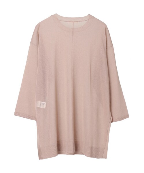 Green　Parks（グリーンパークス）の「シアーニットチュニック（トップス・ピンク/ライトベージュ/ミント/エクリュ・F）」の2枚目の写真