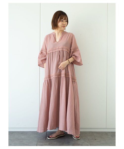 Green　Parks（グリーンパークス）の「・furry rate ヨウリュウ&レースワンピ（ワンピース/ドレス・オフホワイト/ブラック/ピンク/モカ・F）」の18枚目の写真