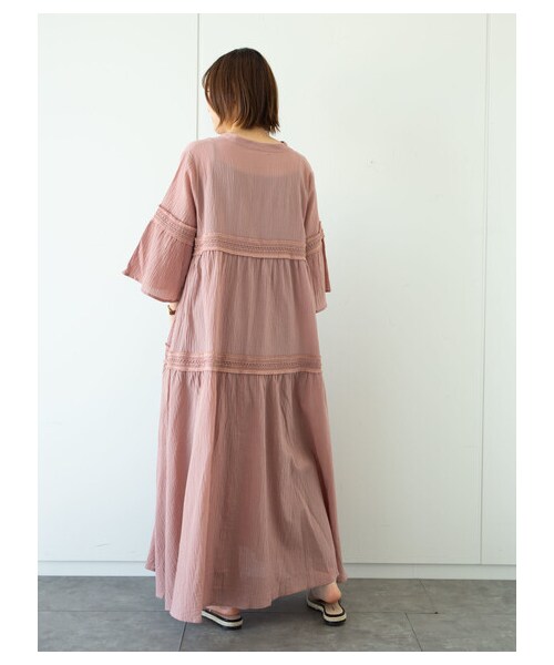 Green　Parks（グリーンパークス）の「・furry rate ヨウリュウ&レースワンピ（ワンピース/ドレス・オフホワイト/ブラック/ピンク/モカ・F）」の15枚目の写真