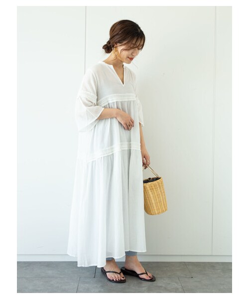 Green　Parks（グリーンパークス）の「・furry rate ヨウリュウ&レースワンピ（ワンピース/ドレス・オフホワイト/ブラック/ピンク/モカ・F）」の16枚目の写真