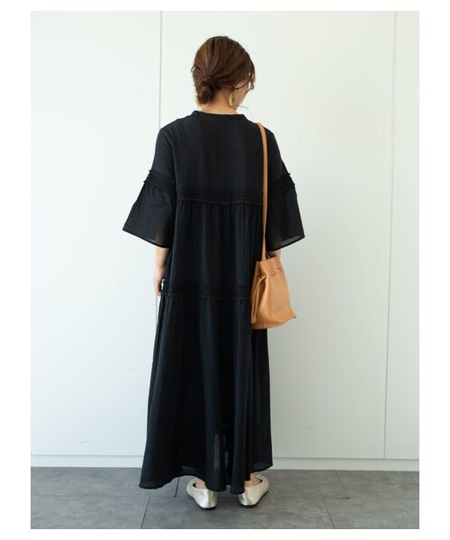 Green　Parks（グリーンパークス）の「・furry rate ヨウリュウ&レースワンピ（ワンピース/ドレス・オフホワイト/ブラック/ピンク/モカ・F）」の13枚目の写真