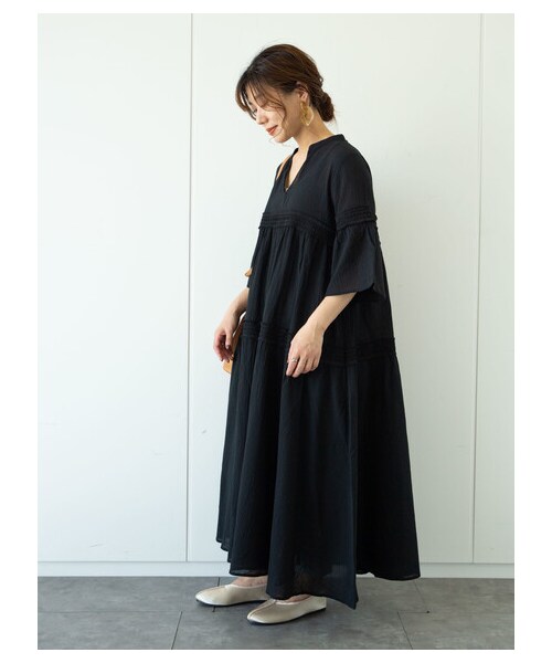 Green　Parks（グリーンパークス）の「・furry rate ヨウリュウ&レースワンピ（ワンピース/ドレス・オフホワイト/ブラック/ピンク/モカ・F）」の11枚目の写真