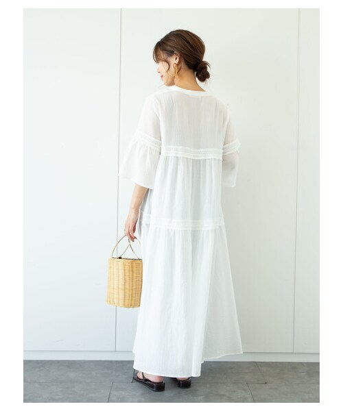 Green　Parks（グリーンパークス）の「・furry rate ヨウリュウ&レースワンピ（ワンピース/ドレス・オフホワイト/ブラック/ピンク/モカ・F）」の8枚目の写真