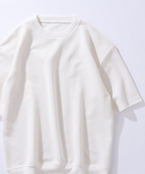 CIAOPANIC TYPY（チャオパニックティピー）の「テックドライワッフル半袖Tee（Tシャツ/カットソー・メンズ・オフホワイト/ベージュ/グリーン/サックスブルー/チャコールグレー・S/M/L/XL）」の2枚目の写真