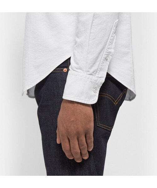 Band of Outsiders（バンドオブアウトサイダーズ）の「Band of Outsiders Slim-Fit Cotton-Oxford Shirt（シャツ/ブラウス・メンズ・White/BLUE・3/2/1/4/5）」の13枚目の写真