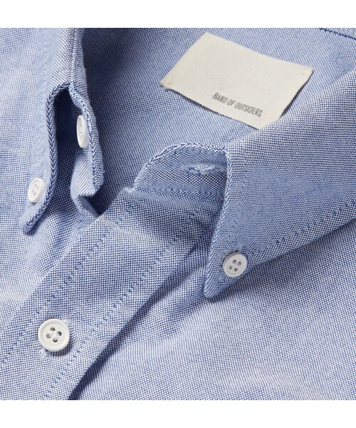 Band of Outsiders（バンドオブアウトサイダーズ）の「Band of Outsiders Slim-Fit Cotton-Oxford Shirt（シャツ/ブラウス・メンズ・White/BLUE・3/2/1/4/5）」の4枚目の写真