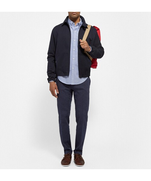 Band of Outsiders（バンドオブアウトサイダーズ）の「Band of Outsiders Slim-Fit Cotton-Oxford Shirt（シャツ/ブラウス・メンズ・White/BLUE・3/2/1/4/5）」の2枚目の写真