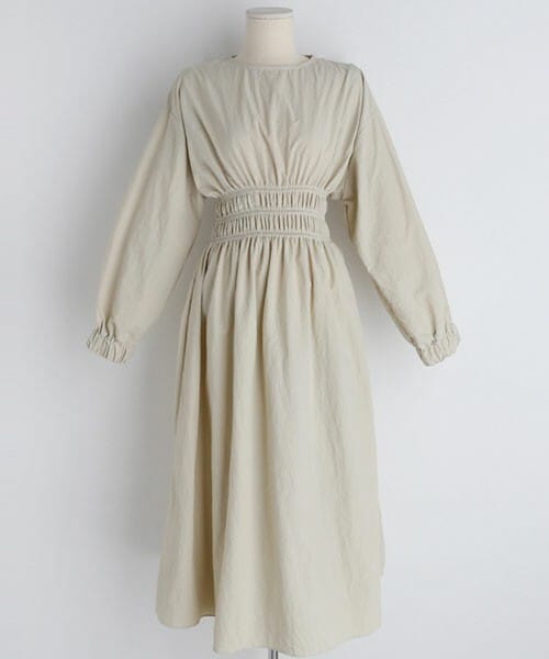 DHOLIC（ディーホリック）の「ウエストゴムフレアワンピース（ワンピース・レディース・ホワイト/ベージュ/グリーン/ブルー・FREE）」の2枚目の写真