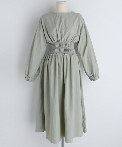 DHOLIC（ディーホリック）の「ウエストゴムフレアワンピース（ワンピース・レディース・ホワイト/ベージュ/グリーン/ブルー・FREE）」の3枚目の写真