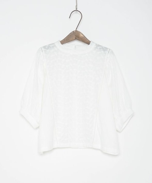 Crisp（クリスプ）の「フラワー刺繍パフブラウス[c1k2810]（シャツ/ブラウス・レディース・ブルー/ホワイト・FREE）」の3枚目の写真