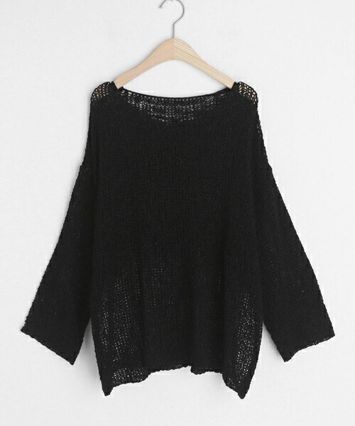 DHOLIC（ディーホリック）の「シアールーズニット（Tシャツ/カットソー・レディース・ホワイト/ベージュ/グリーン/ブルー/グレー/ブラック/ブラウン・ONE SIZE）」の2枚目の写真