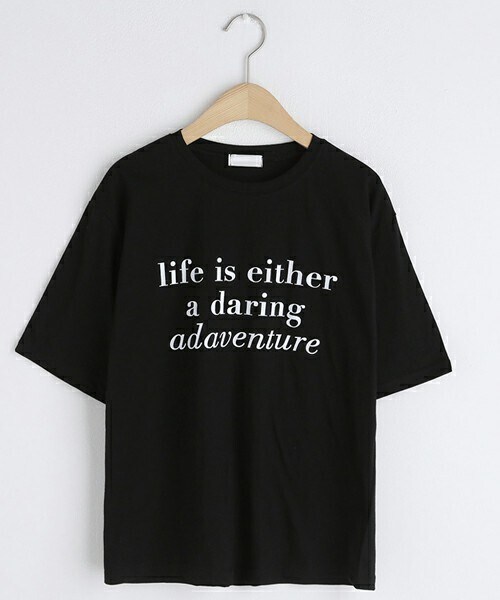 DHOLIC(ディーホリック)の「レタリング半袖Tシャツ(Tシャツ/カットソー・レディース・ホワイト/イエロー/ピンク/ブラック・ONESIZE)」の2枚目の写真