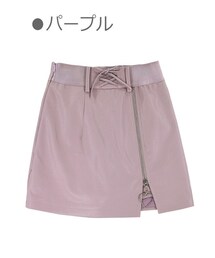 Bobon21 | ハートZIPフェイクレザースカパン-全３色-(スカート)