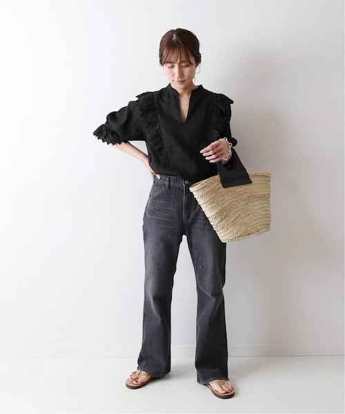 FRAMeWORK（フレームワーク）の「≪予約≫リネン刺繍ブラウス◆（その他・ブラック/フリー）」の3枚目の写真