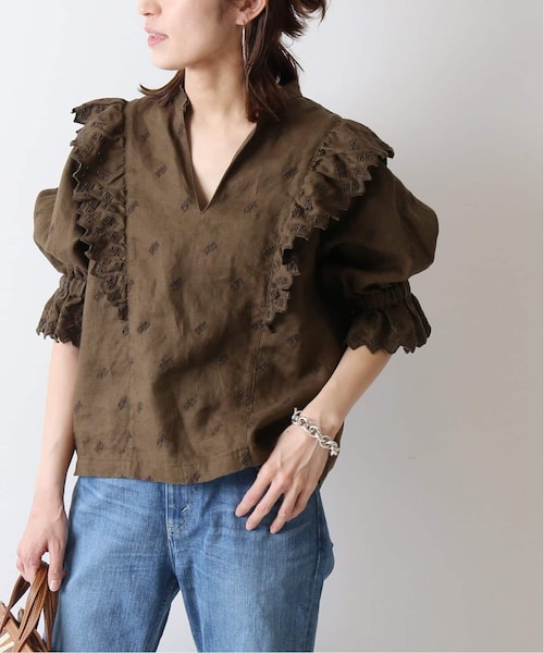 FRAMeWORK（フレームワーク）の「≪予約≫リネン刺繍ブラウス◆（その他・ブラック/フリー）」の2枚目の写真