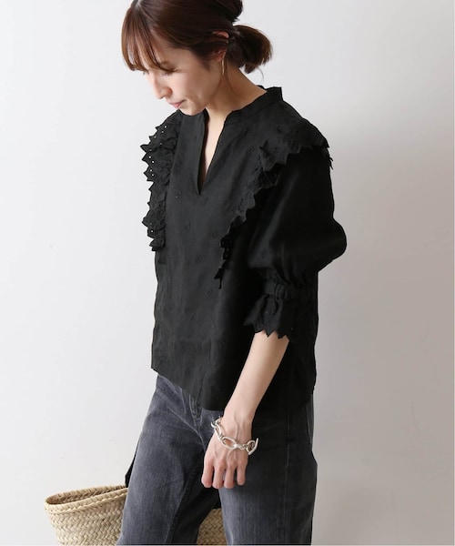 FRAMeWORK（フレームワーク）の「≪予約≫リネン刺繍ブラウス◆（その他・ブラック/フリー）」の6枚目の写真