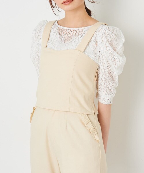 OLIVE des OLIVE（オリーブデオリーブ）の「ズキュン！セットアップビスチェ（シャツ/ブラウス・レディース・レッド/ブラック/インディゴブルー/アイボリー・FREE）」の2枚目の写真