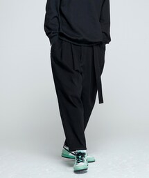 NOISE MAKER | 2タックワイドテーパードデニム【ブラック】(デニムパンツ)