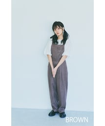 【値下げ】Bokanii  ツイードサロペット　ブラウン Boka nii（ボカニー）の「ツイードサロペット（サロペット