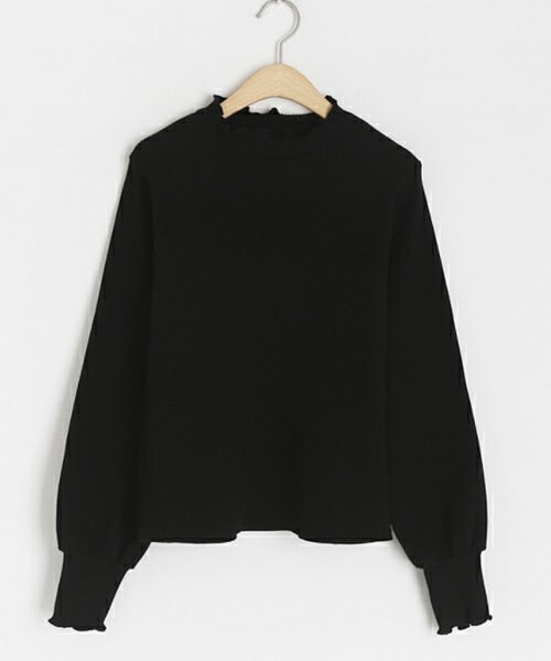 DHOLIC（ディーホリック）の「ウェーブリブTシャツ（Tシャツ/カットソー・レディース・ホワイト/ブラック/ベージュ・ONE SIZE）」の2枚目の写真