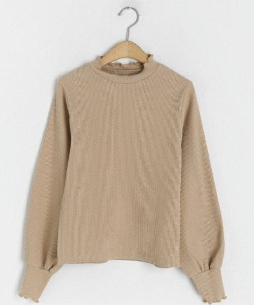 DHOLIC（ディーホリック）の「ウェーブリブTシャツ（Tシャツ/カットソー・レディース・ホワイト/ブラック/ベージュ・ONE SIZE）」の3枚目の写真