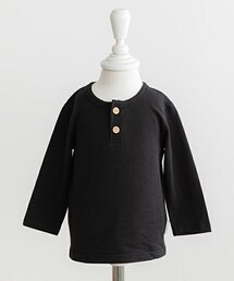 DHOLIC kids | [littletini] ツーボタン長袖Tシャツ(black)(Tシャツ/カットソー)