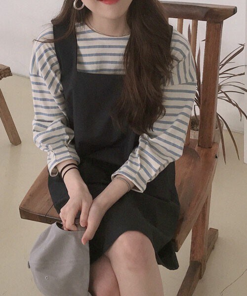 DHOLIC STYLE（ディーホリックスタイル）の「[naturalmind] ツーポケットスリーブレスワンピース（ワンピース・レディース・ピンク/ベージュ/ブルー・ONESIZE/FREE）」の3枚目の写真