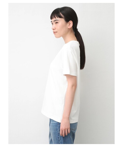 AMERICAN HOLIC（アメリカンホリック）の「【non-no 7月号掲載】★クルーネックカット半袖プルオーバー（トップス・アイボリー/オフホワイト/ブラック/ライトピンク/ベージュ/オレンジ/モカ/ライトイエロー/ミント/グリーン/ネイビー/ラベンダー/ライトグレー/チャコールグレー/ダークベージュ/キャメル/カーキ/ブルー・S/M/L）」の14枚目の写真