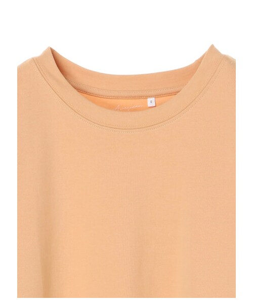 AMERICAN HOLIC（アメリカンホリック）の「【non-no 7月号掲載】★クルーネックカット半袖プルオーバー（トップス・アイボリー/オフホワイト/ブラック/ライトピンク/ベージュ/オレンジ/モカ/ライトイエロー/ミント/グリーン/ネイビー/ラベンダー/ライトグレー/チャコールグレー/ダークベージュ/キャメル/カーキ/ブルー・S/M/L）」の17枚目の写真