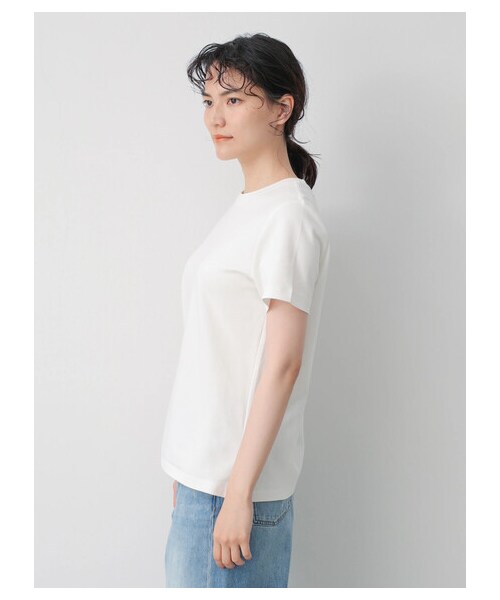 AMERICAN HOLIC（アメリカンホリック）の「【non-no 7月号掲載】★クルーネックカット半袖プルオーバー（トップス・アイボリー/オフホワイト/ブラック/ライトピンク/ベージュ/オレンジ/モカ/ライトイエロー/ミント/グリーン/ネイビー/ラベンダー/ライトグレー/チャコールグレー/ダークベージュ/キャメル/カーキ/ブルー・S/M/L）」の8枚目の写真