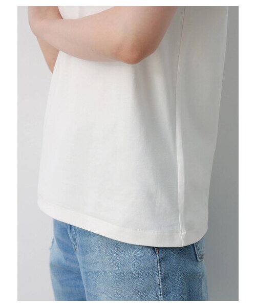 AMERICAN HOLIC（アメリカンホリック）の「【non-no 7月号掲載】★クルーネックカット半袖プルオーバー（トップス・アイボリー/オフホワイト/ブラック/ライトピンク/ベージュ/オレンジ/モカ/ライトイエロー/ミント/グリーン/ネイビー/ラベンダー/ライトグレー/チャコールグレー/ダークベージュ/キャメル/カーキ/ブルー・S/M/L）」の12枚目の写真