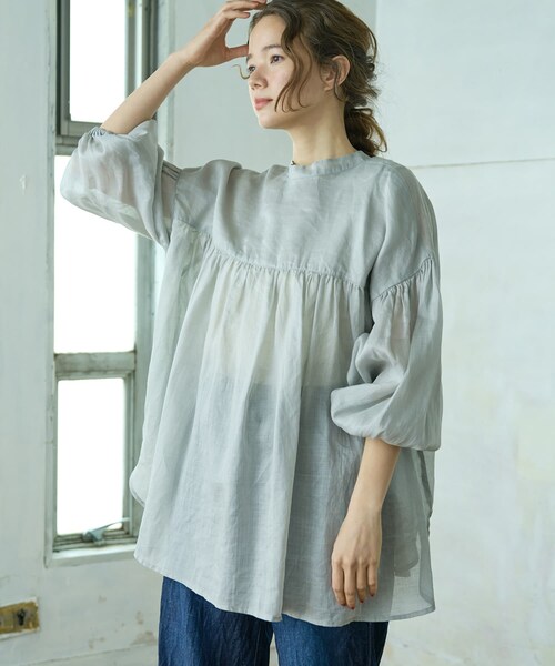 PUAL CE CIN(ピュアルセシン)の「【Du noir・WEB限定】袖ボリュームがかわいい♡2WAYブラウス(シャツ/ブラウス・レディース・ホワイト/グレー/ブラック・FREE)」の2枚目の写真