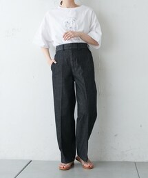 PUAL CE CIN | 【Du noir】センタープレスデニムパンツ(その他パンツ)