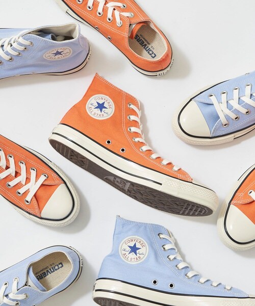 CIAOPANIC TYPY(チャオパニックティピー)の「【CONVERSE】オールスターUSカラーズHI(スニーカー・メンズ・スカイブルー/オレンジ・26/26.5/27/27.5)」の1枚目の写真