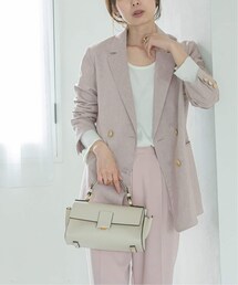 Noble(ノーブル)の「《追加2》麻ストレッチダブルブレストジャケット Noble(ノーブル)の「《追加2》麻ストレッチダブルブレストジャケット